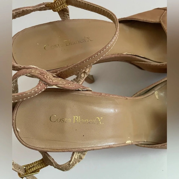 Costa BlancaX Nude Beige High Heel Sandals with Braided Strap - 37 - Picture 9 of 11
